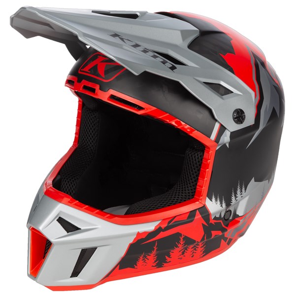 Klim F3 Carbon ECE DNA Fiery Red - Monument Gray