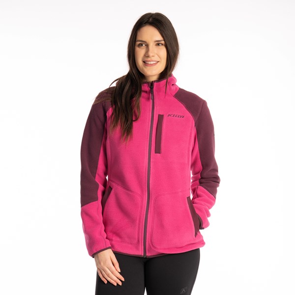 Klim Darby Canyon Fleece Hoodie - Fuchsia Red - Italian Plum